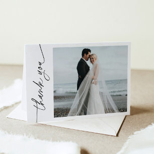 EVERLEIGT Minimalist Bröllop Photo Tackto You Card Tack Kort