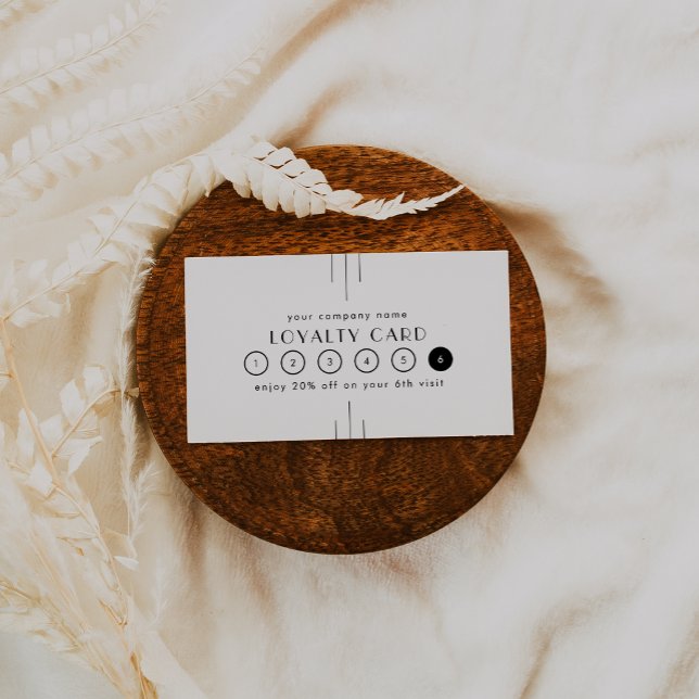 EVERLY Art Deco Minimal Business Reward 6 Punch Lojalitetskort (EVERLY Art Deco Minimal Business Reward 6 Punch Loyalty Card)