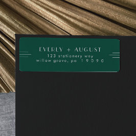 EVERLY Art Deco Smaragd Etiketter för Returadress Etikett