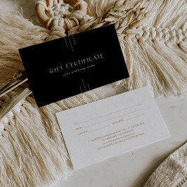 EVERLY Art Deco Svart och Guld Presentkort Visitkort