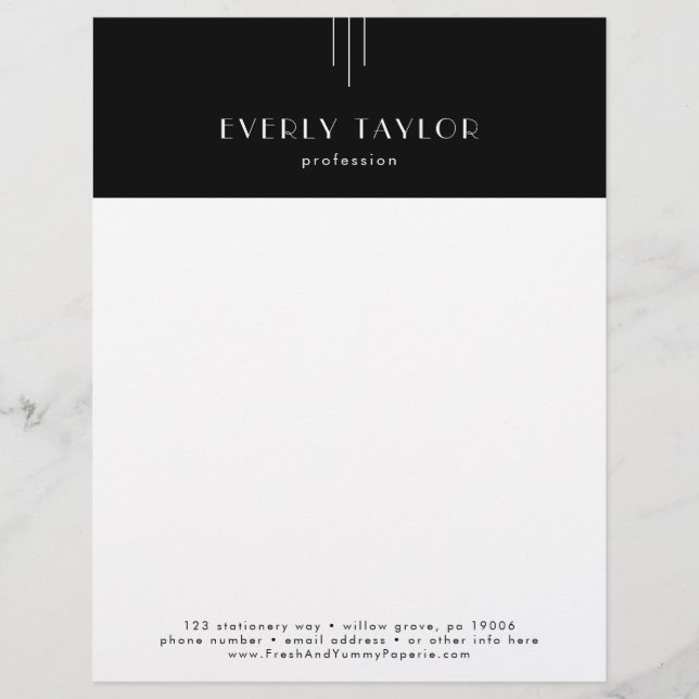 EVERLY Dark Black Business Professional Company Brevhuvud (Framsida)