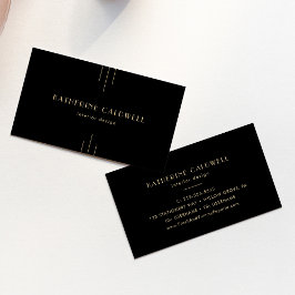 EVERLY Elegant Art Deco Svart och Guld Visitkort