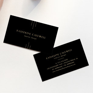 EVERLY Elegant Art Deco Svart och Guld Visitkort