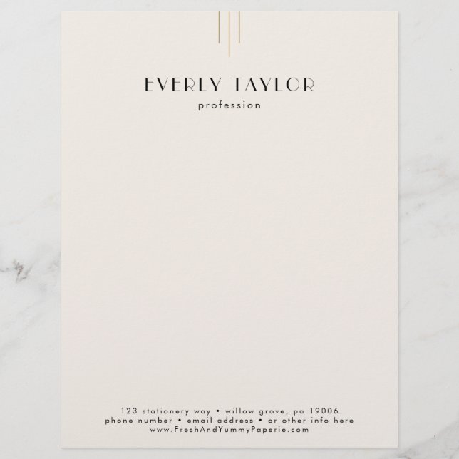 EVERLY Ivory Black Business Professional Company Brevhuvud (Framsida)