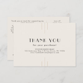 EVERLY Ivory Black Small Business Thank You Order Tilläggskort