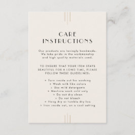 EVERLY Ivory Business Product Care Instructions Tilläggskort