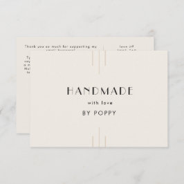 EVERLY Ivory Handmade with Love Thank You Order Tilläggskort