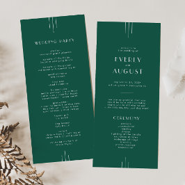 EVERLY Juvelton Art Deco Smaragdgrön Bröllop Program