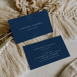 EVERLY Klassisk Modern Art Deco Marinblå Visitkort
