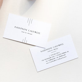 EVERLY Minimalistisk Art Deco Vit och Svart Visitkort