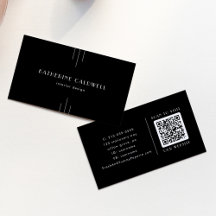 EVERLY Modern Art Deco Svart och Vitt QR-kod