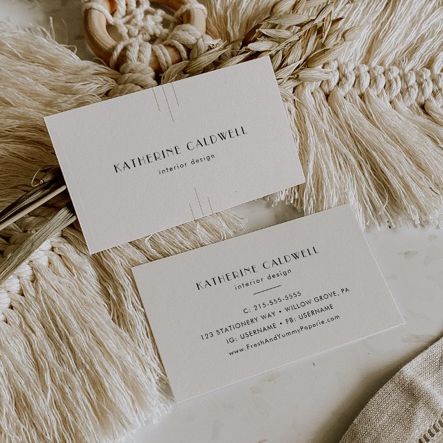 EVERLY Retro Art Deco Elfenbensvitt Guld Svart Visitkort (EVERLY Retro Art Deco Ivory Gold Black Business Card)