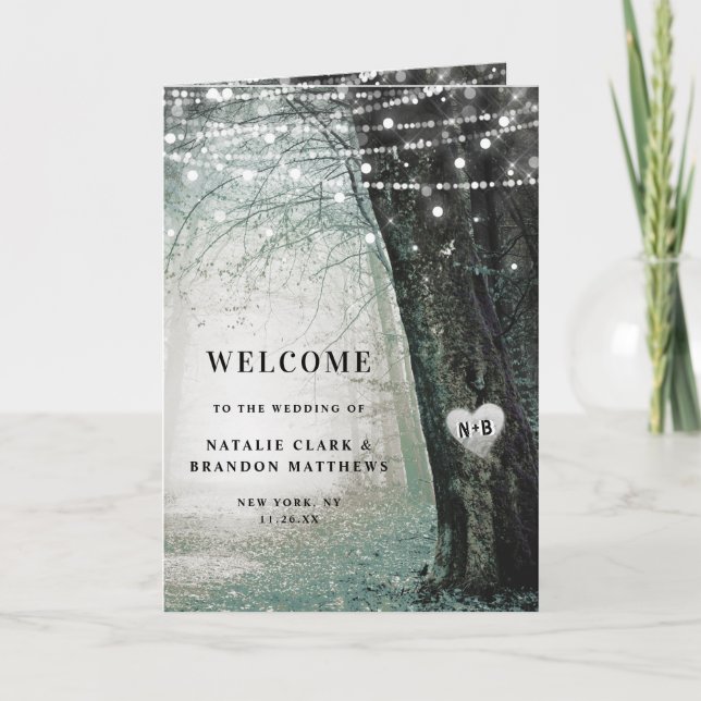 Evermore | Ceremony för Fairy Forest Bröllop Program (Framsida)