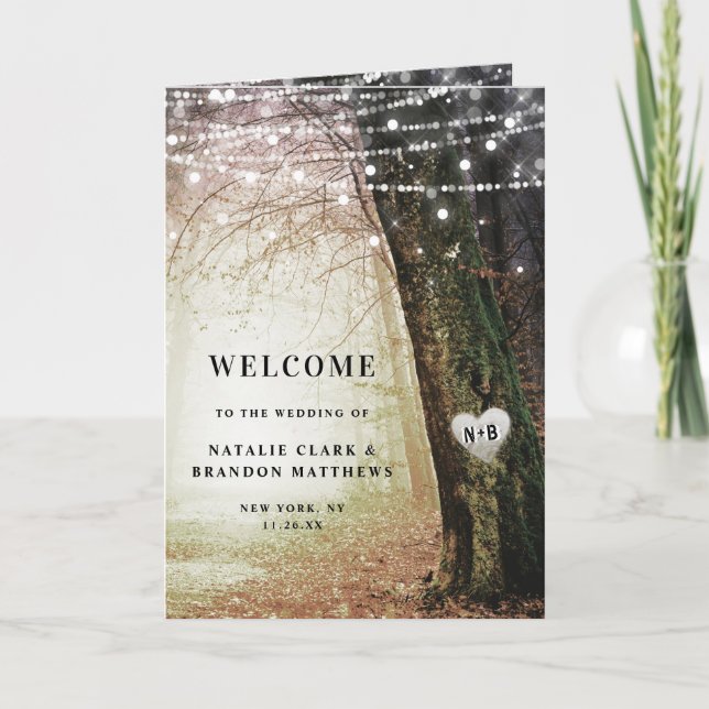 Evermore | Ceremony för Fairy Forest Bröllop Program (Framsida)