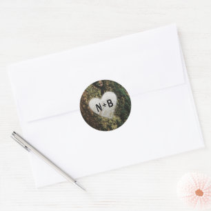 Evermore   Förändrad Fairy Forest Monogram Bröllop Runt Klistermärke