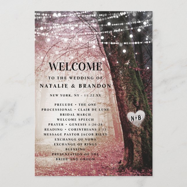 Evermore | Förändrad Rosa av Fairy Forest Ceremony Program (Framsida)
