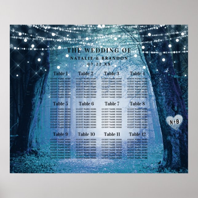 Evermore | Förändrat sjökort för skogen Bord Poster (Framsidan)