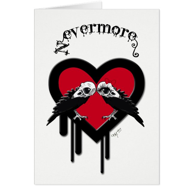 Evermore (svart bokstäver) hälsningskort (Framsidan)