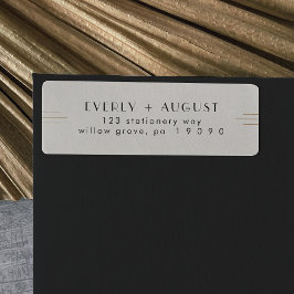EVERT Art Deco Ivory Black-Returetiketterna Returadress Etikett