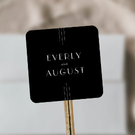 EVERT Modern Art Deco Black Wedckers Fyrkantigt Klistermärke
