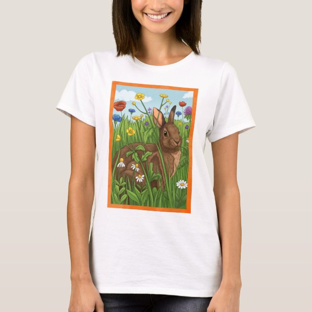 Every Bunny Loves Flowers T Shirt (Framsida)