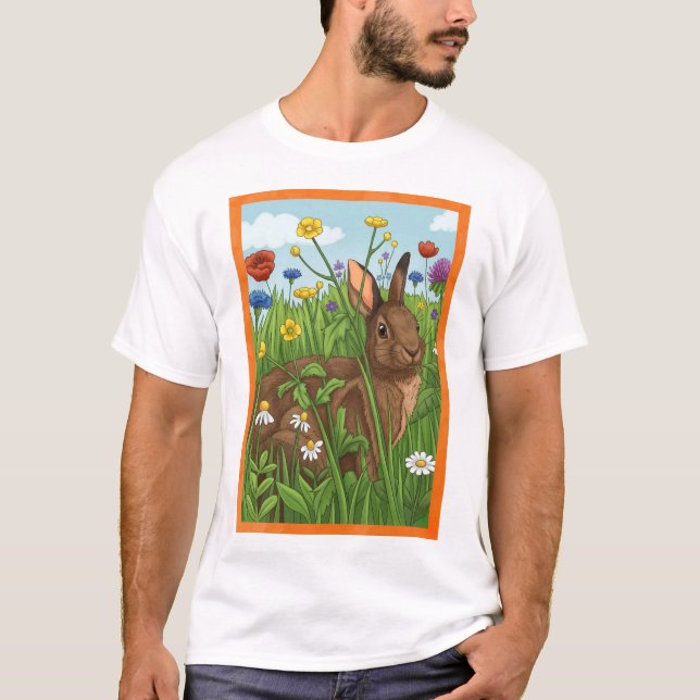 Every Bunny Loves Flowers T Shirt (Framsida)