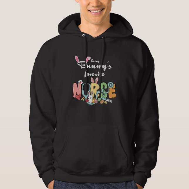 Every Bunny s Favorite Nurse N Cute Bunnies Easter Hoodie (Framsida)