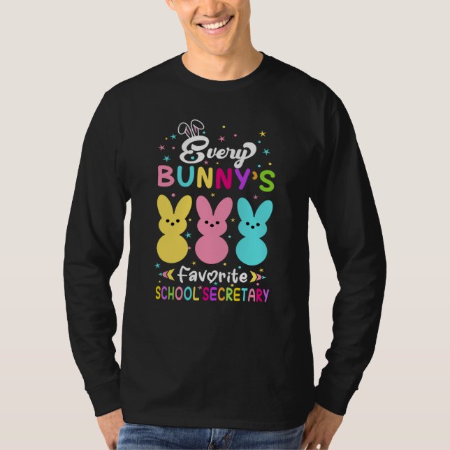 Every Bunny's Favorite School Secretary Religious  T Shirt (Framsida)