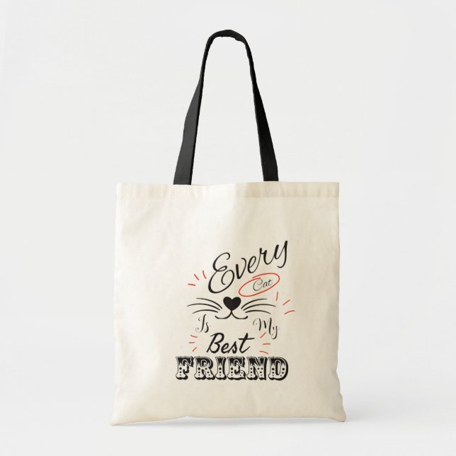 Every Cat Is My Best Friend – Cute Minimal Cat Lov Tygkasse (Framsidan)