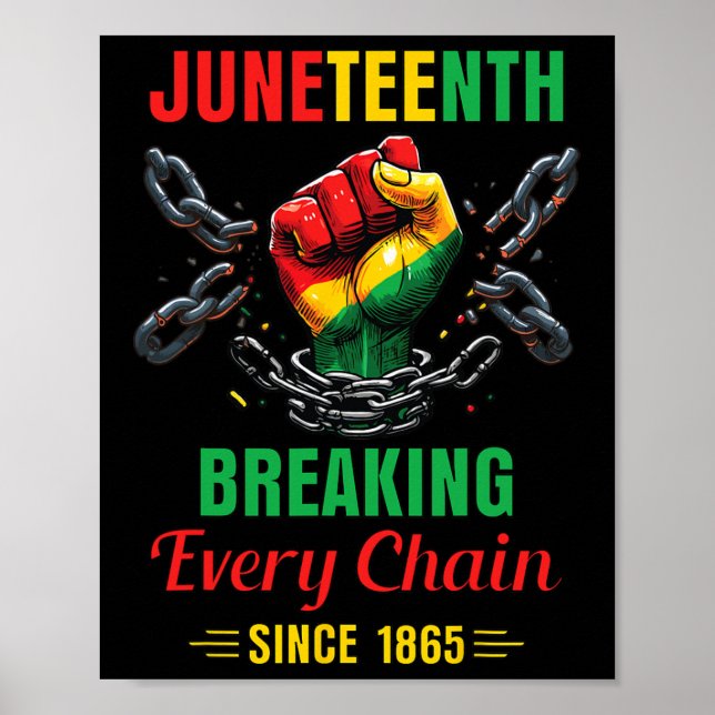 Every Chain Sedan 1865 Kvinnor Män Juneteenth Frih Poster (Framsidan)