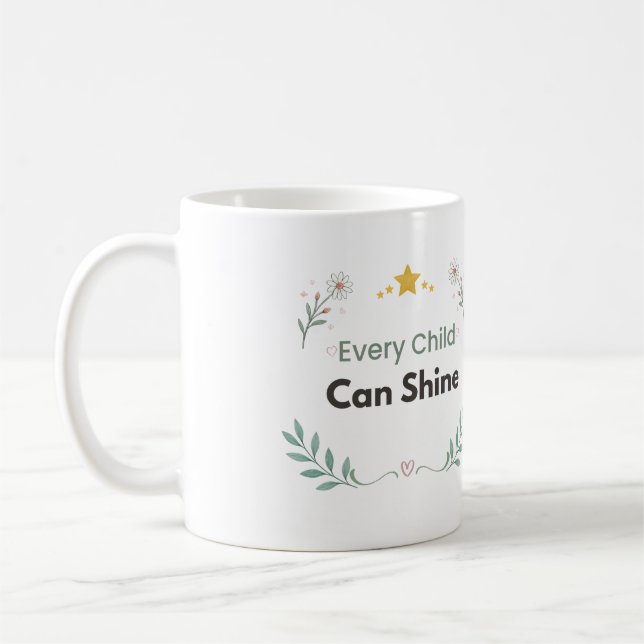 Every Child Can Shine Lärare Blommig  Kaffemugg (Vänster)