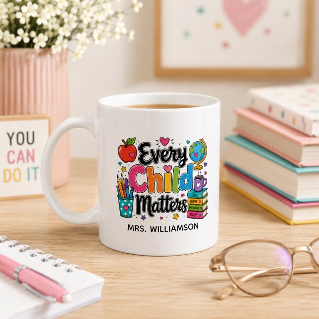 Every Child Matters-monogramlärare  Kaffemugg (Skapare uppladdad)
