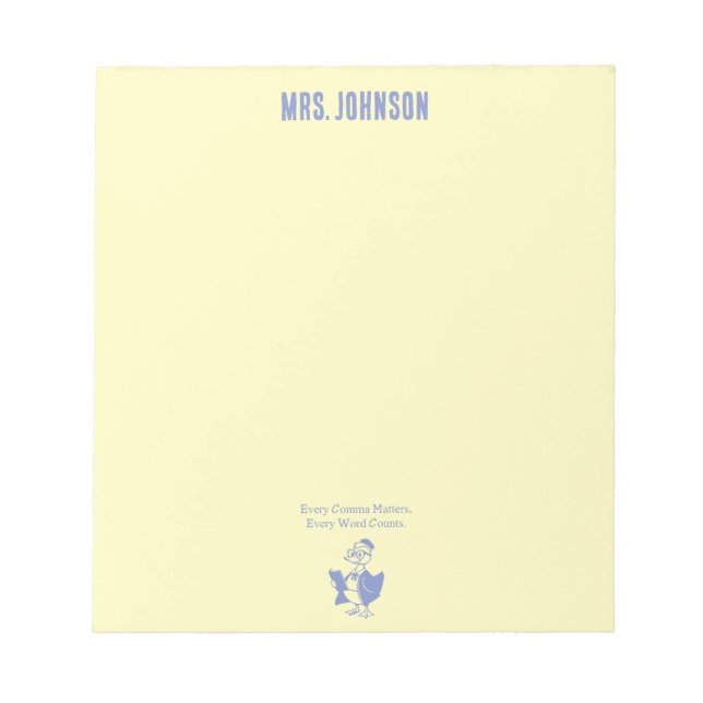 Every Comma Matters Every Word Counts Design Anteckningsblock (Framsida)