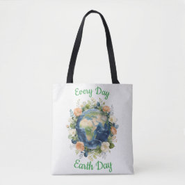 Every Day Earth Day Floral Wreath Earth Tygkasse