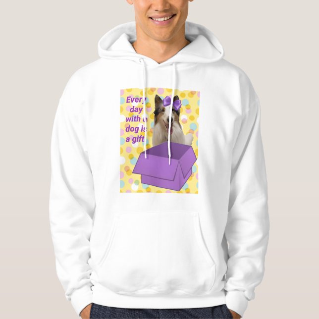 Every day with a dog is a gift hoodie (Framsida)