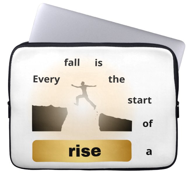 "Every Fall Is the Start of a Rise – Leap of Hope" Laptop Fodral (Framsidan)