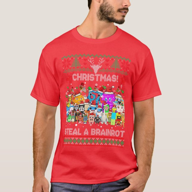 Every Italian Brainrot Funny Xmas Brainrot for Boy T Shirt (Framsida)