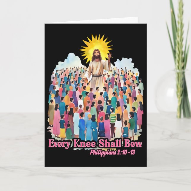 Every Knee Shall Bow Christian Easter Day  Kort (Framsida)