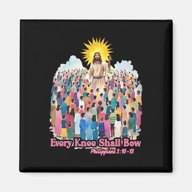 Every Knee Shall Bow Christian Easter Day  Magnet (Framsidan)