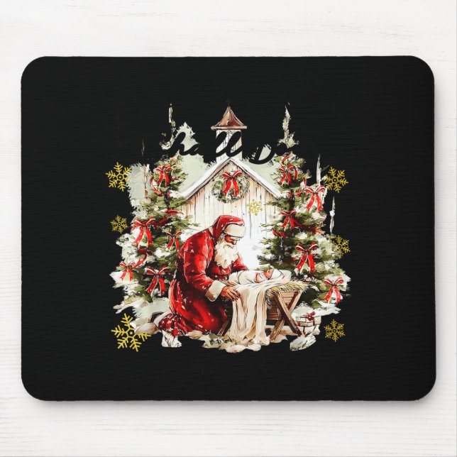 Every Knee Shall Bow Funny Kneeling Santa Baby Jes Musmatta (Framsidan)