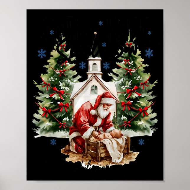 Every Knee Shall Bow Religious Christian Santa Chr Poster (Framsidan)