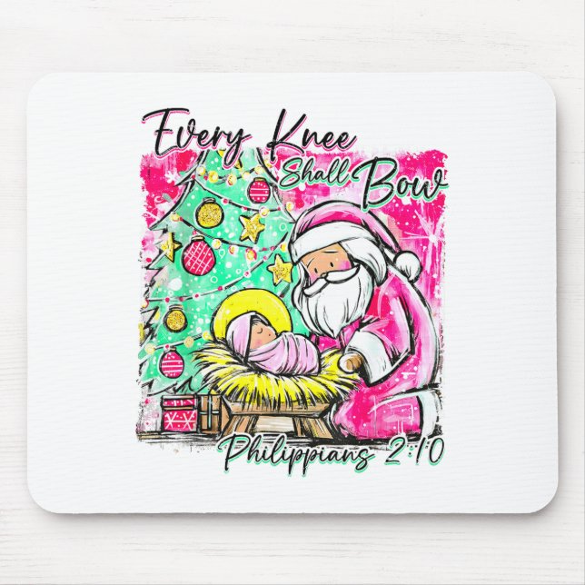 Every Knee Shall Bow Santa Christmas Nativity Scen Musmatta (Framsidan)