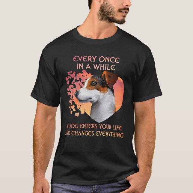 Every Once In A While A Jack Russell Terrier Enter T Shirt (Framsida)
