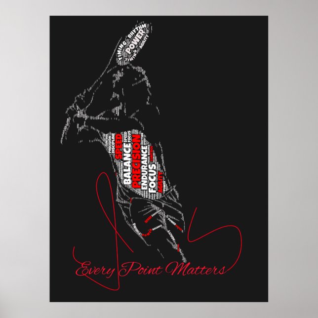 Every Point Matters Tennis Typografi Poster (Framsidan)
