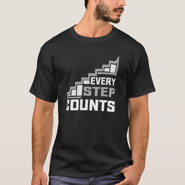 Every Step Counts Typography T-shirt Design (Framsida)