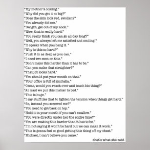 Every Thats What She Said From The Office Poster