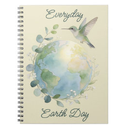 Everyday Earth Day Hummingbird Bird Anteckningsbok