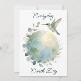 Everyday Earth Day Hummingbird Bird Julkort