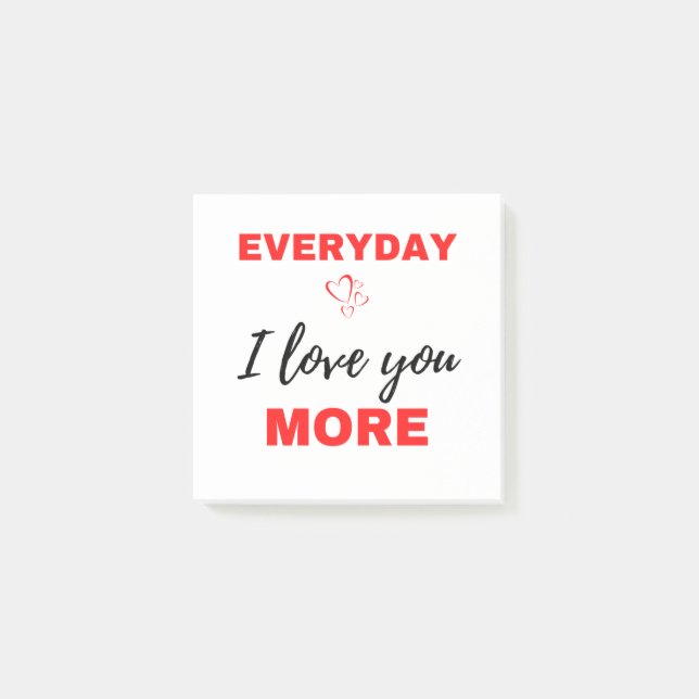 Everyday I Love You More Black Post-it Block (Framsida)