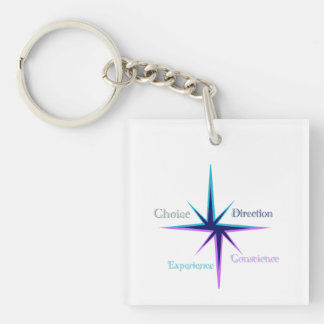 Everyday Symbols Square Keychain